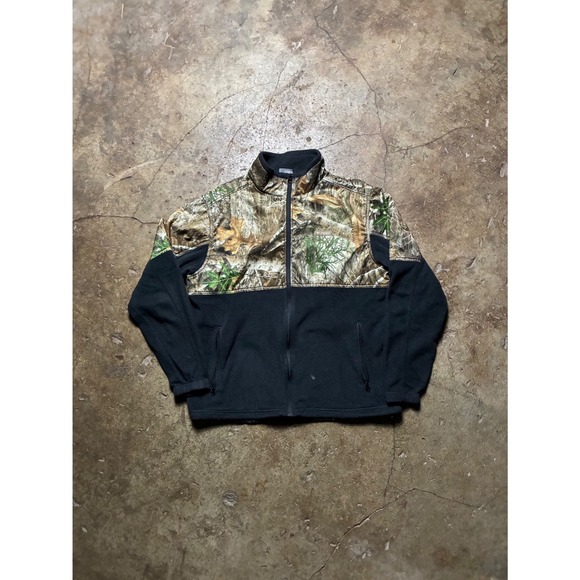Other - Columbia Sportswear Mens XL Camo Fleece Jacket RealTree Full Zip Black Outdoor